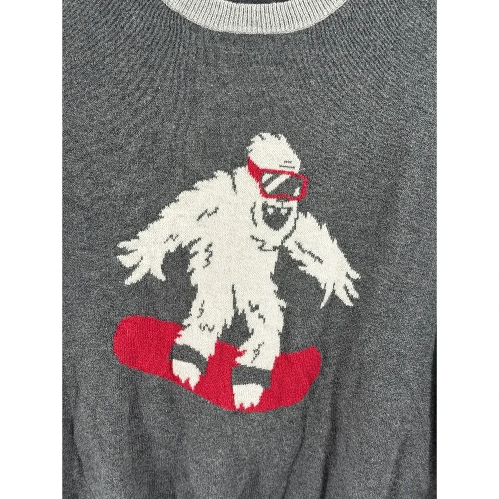 The Children's Place Yeti Pullover Sweater Kids Size Large 10/12 Gray Red